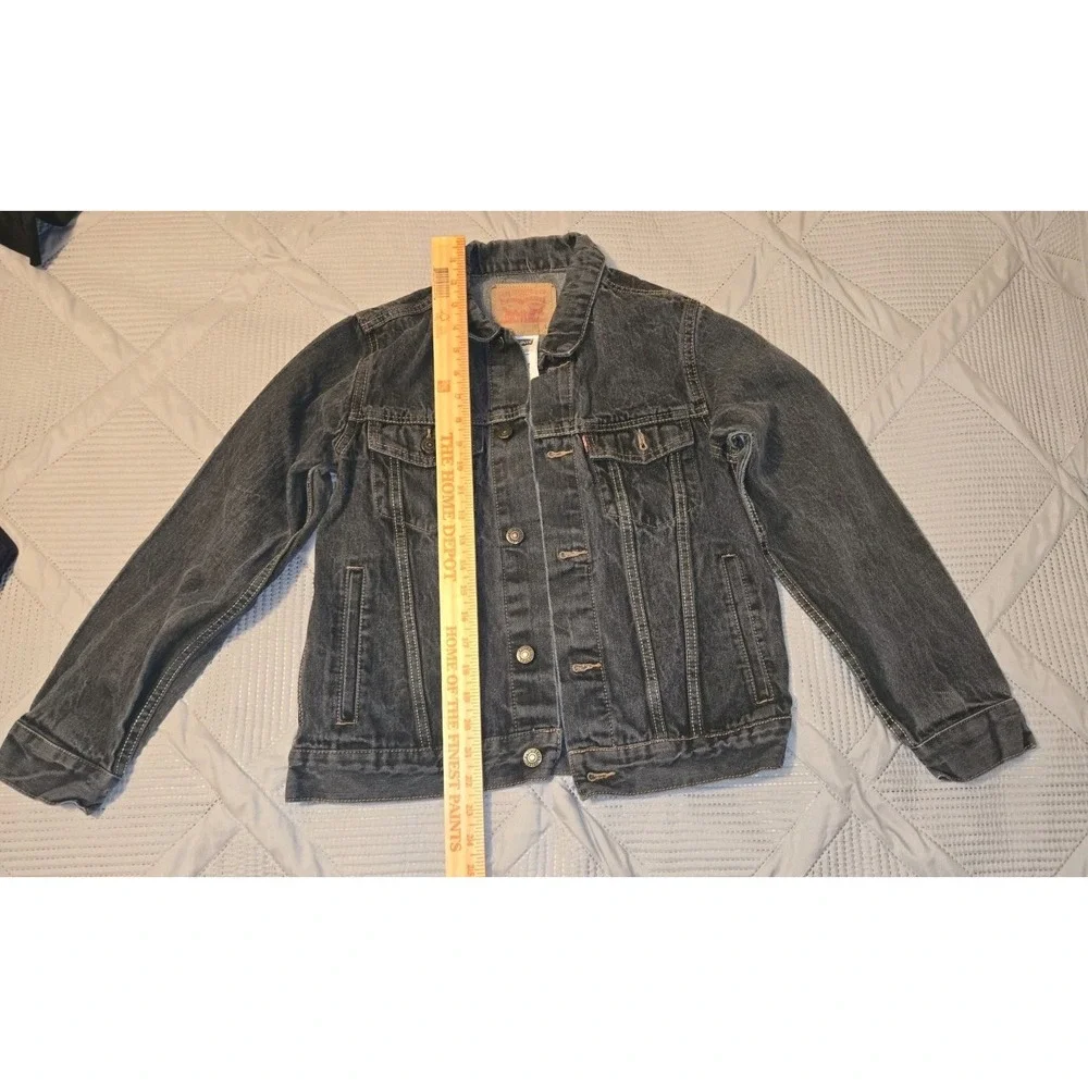 Levi's Denim Jacket Black Gray Youth Large 12–14 Classic‎ Trucker Style